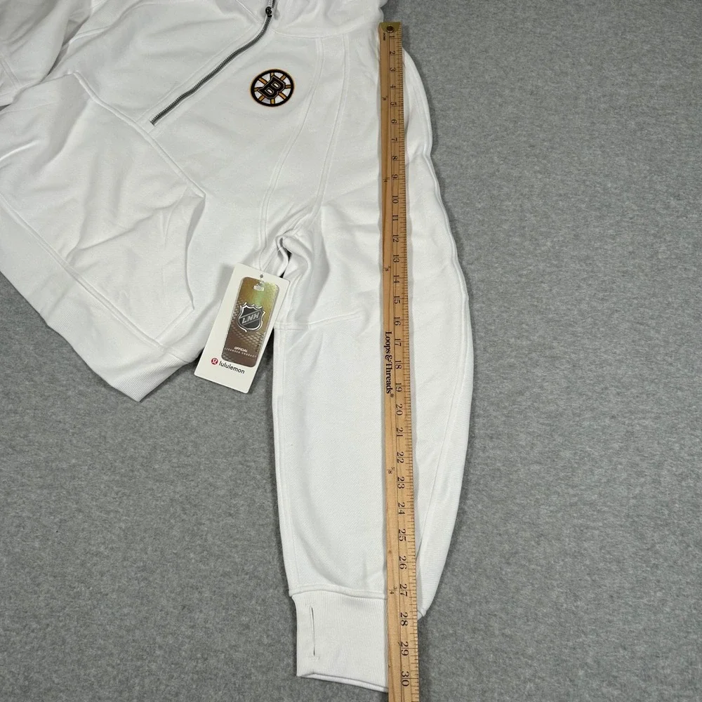 Lululemon Boston Bruins Scuba Hoodie Womens M/L White Oversized Half Zip NEW NET